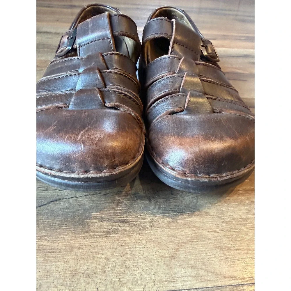 Vintage Birkenstock Memphis Fisherman Shoes Brown Leather EU 40 L9 M7 - Picture 10 of 10
